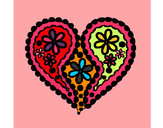 Dibujo Corazón de flores pintado por gaturrapon