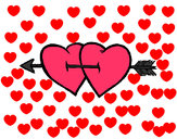 Dibujo Dos corazones con una flecha pintado por gatita2487