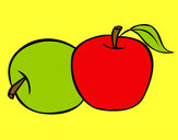 Dibujo Dos manzanas pintado por Vanesssssa