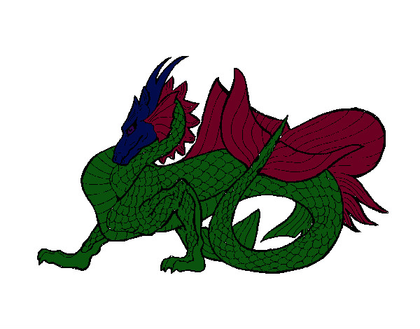 Dibujo Dragón de mar pintado por koski