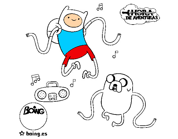 Finn y Jake escuchando música