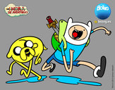 Dibujo Finn y Jake pintado por Chris17