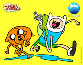 Dibujo Finn y Jake pintado por johnjairo1