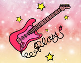 Dibujo Guitarra y estrellas pintado por 4698-8248 