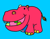 Dibujo Hipopótamo pequeño pintado por ludlibb