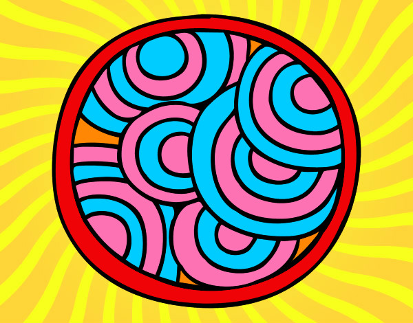 Dibujo Mandala circular pintado por silvitica