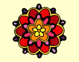 Dibujo Mándala con una flor pintado por supersaioa