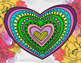 Dibujo Mandala corazón pintado por michellex