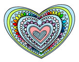 Dibujo Mandala corazón pintado por rociogb