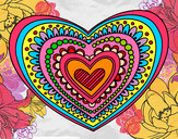 Dibujo Mandala corazón pintado por silver022