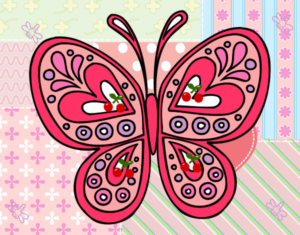Dibujo Mandala mariposa pintado por axel9