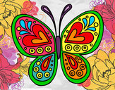 Dibujo Mandala mariposa pintado por lauramexia
