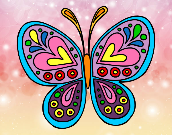 Dibujo Mandala mariposa pintado por marta02