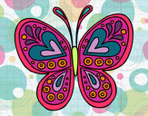 Dibujo Mandala mariposa pintado por paaaaacita