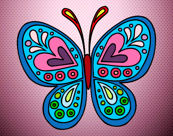 Dibujo Mandala mariposa pintado por vagsm