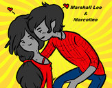 Dibujo Marshall Lee y Marceline pintado por laysha