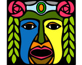 Dibujo Máscara Maya pintado por javita06