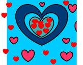 Dibujo Muchos corazones pintado por cholompa