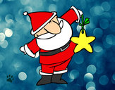 Dibujo Papá Noel con una estrella pintado por jocelina