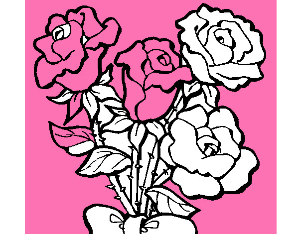 Dibujo Ramo de rosas pintado por saryta