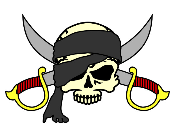 Dibujo Símbolo pirata pintado por ElLuix