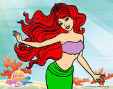 Dibujo Sirena con corona pintado por Toralei