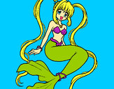 Dibujo Sirena con perlas pintado por ninalalola