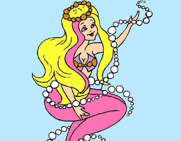 Dibujo Sirena entre burbujas pintado por geroaikasl
