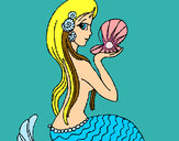 Dibujo Sirena y perla pintado por JoOceLoOve
