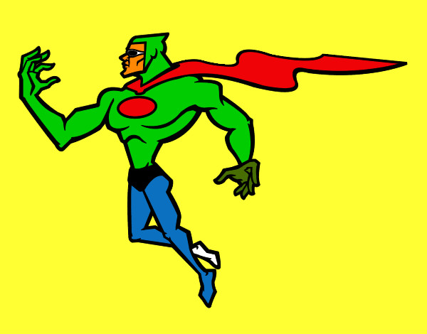 Dibujo Superhéroe poderoso pintado por pipopa