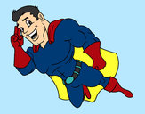 Dibujo Superhéroe volando pintado por katrin
