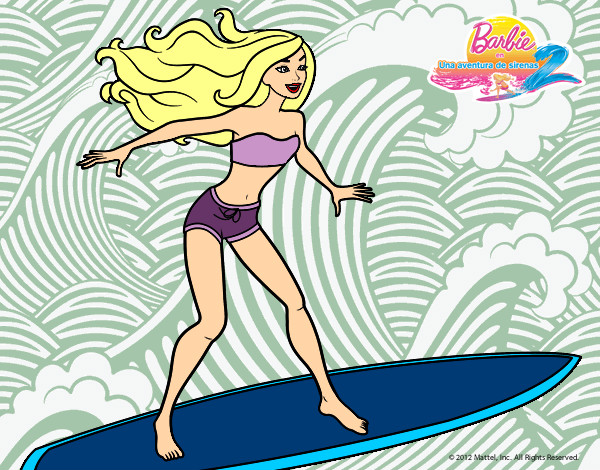 Dibujo Surfeando las olas pintado por linda2272