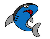 Dibujo Tiburón nadando pintado por asa3