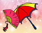 Dibujo Abanico y paraguas pintado por albatqm