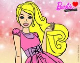 Dibujo Barbie con su vestido con lazo pintado por LaUrItItA