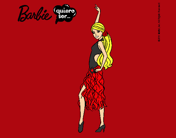 Dibujo Barbie flamenca pintado por MCCV