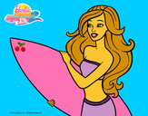 Dibujo Barbie va a surfear pintado por notanloka
