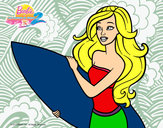 Dibujo Barbie va a surfear pintado por sergio25