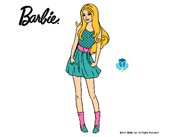Dibujo Barbie veraniega pintado por Badinu