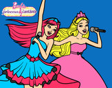 Dibujo Barbie y la princesa cantando pintado por Lurdes452
