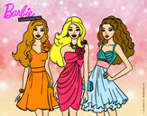 Dibujo Barbie y sus amigas vestidas de fiesta pintado por Anagodu