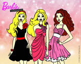 Dibujo Barbie y sus amigas vestidas de fiesta pintado por celestita1