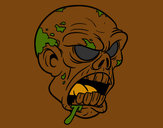 Dibujo Cabeza de zombi pintado por pascual
