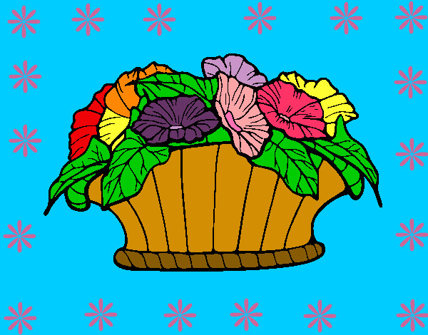 la linda cesta de flores