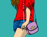 Dibujo Chica con bolso pintado por Annyelina