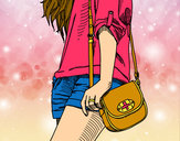 Dibujo Chica con bolso pintado por NatyXD