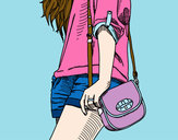 Dibujo Chica con bolso pintado por tonyyy