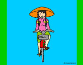 Dibujo China en bicicleta pintado por marilin