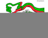 Dibujo Dragón chino pintado por alexaguera