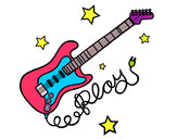 Dibujo Guitarra y estrellas pintado por 2662